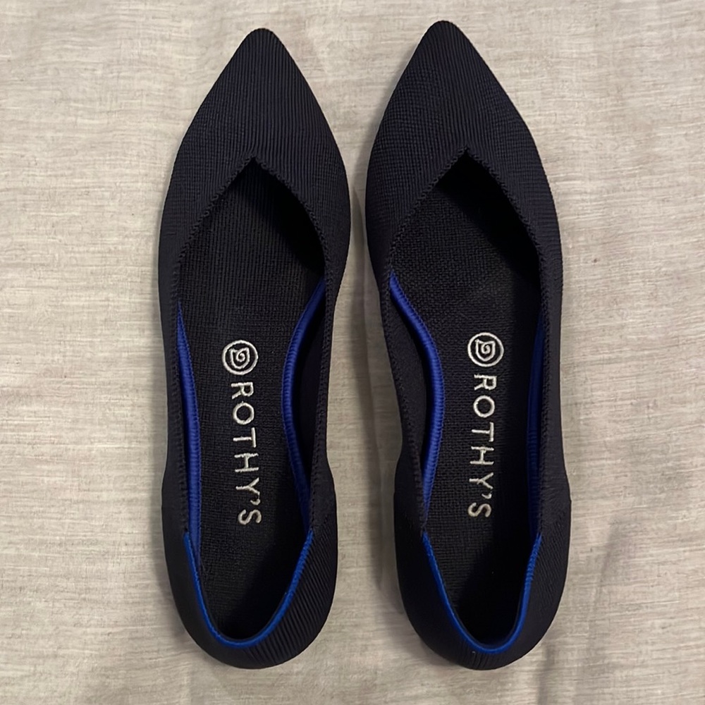 Rothy’s Navy Blue pointed toe flats